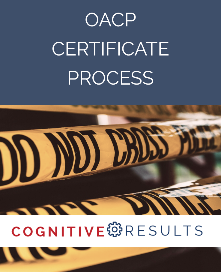 OACP certificate process from Cognitive Results.
