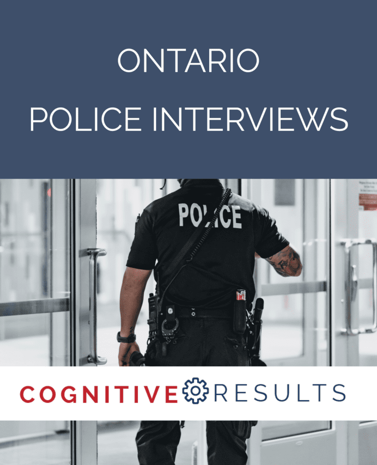 Cognitive Results helps with Ontario police interviews so this police officer can be you!